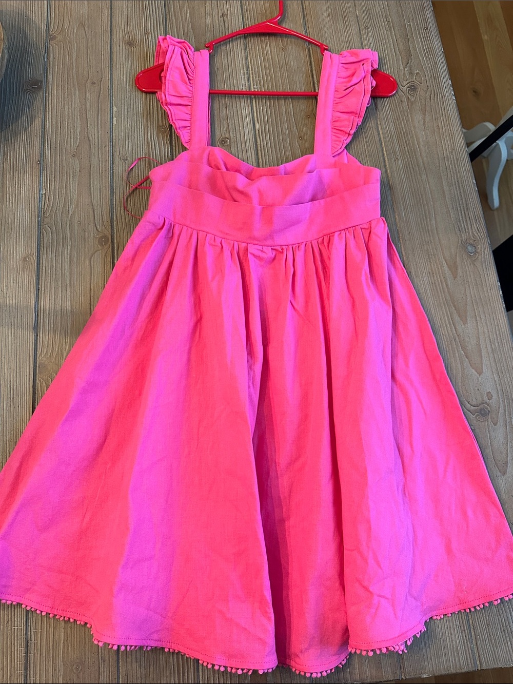 Hello Molly Hot Pink Ruffle Strap Mini Dress